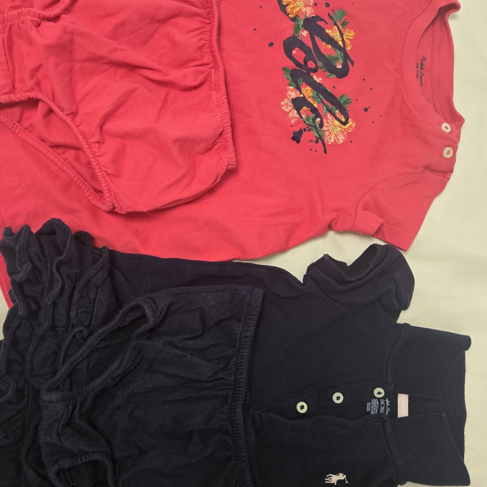 Kids Red and Black Polo Shirt Set